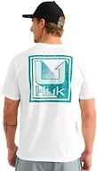 HUK Mens Short Sleeve Performance Tee, Fishing T-Shirt for Men, Rising Huk - White, Large