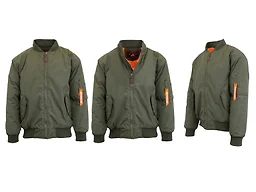 Spire By Galaxy WC-----(Men's) - TSP-2908 - OL / S Small Mens Heavyweight Flight Bomber Jacket  Olive