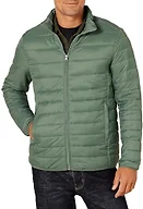 Amazon Essentials Men's Packable Lightweight Water-Resistant Puffer Jacket (Available in Big & Tall), Spruce Green, X-Small