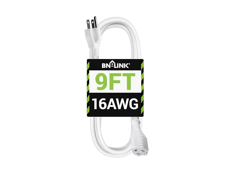 BN-LINK 9ft Outdoor Extension Cord, 3-Prong, 16 Gauge