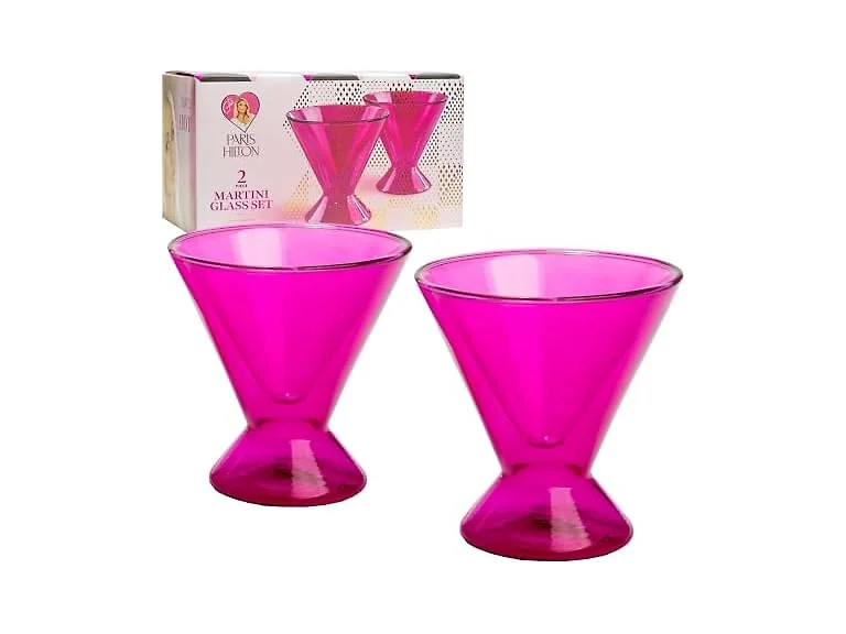 Paris Hilton 2-Piece Martini Glass Set