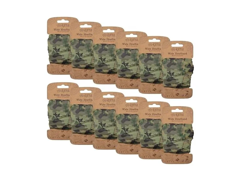Karma Gifts Wide Headband Green Camo Set of 12