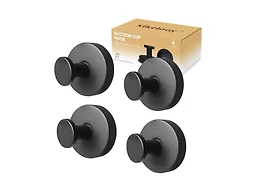 Xikelooy W2103 4Pcs Suction Cup Hooks-Black