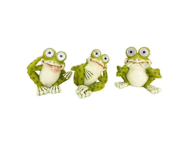 Santa's Workshop Inc 5.5" Resin Solar Frogs, Set of 3