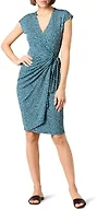 Amazon Essentials Women's Classic Cap Sleeve Wrap Dress with V Neck (Available in Plus Size), Blue Daisy, 5X
