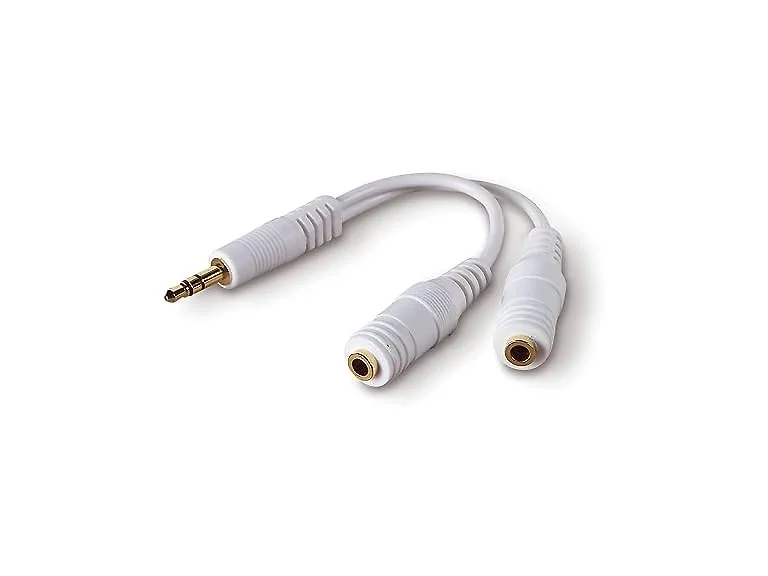 Belkin AUX Audio Cable Splitter, 3.5mm, White