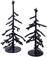 Santa Barbara Design Studio Christmas Shelf Décor - Metal Twig Tree Sculptures for Mantle or Tabletop, Set of 2, Black