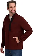 Reebok Mens Mock Neck Zip-Up Sweater Fleece Shell Jacket, Merlot, XL
