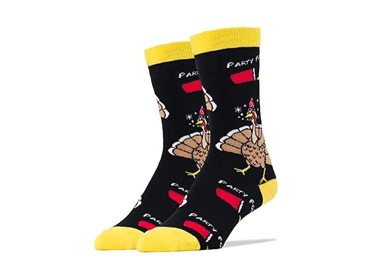 Ooohyeah Men (8-13) Funny Turkey Bird Crew Socks