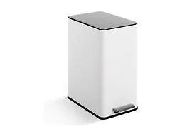4 Gallon Slim Step Trash Can with Soft-Close Lid, 15l Stainless Steel Garbage Bin with Removable Inner Bucket, Narrow Rectangular Waste Container for Bathroom, Kitchen, Office, or Small Spaces