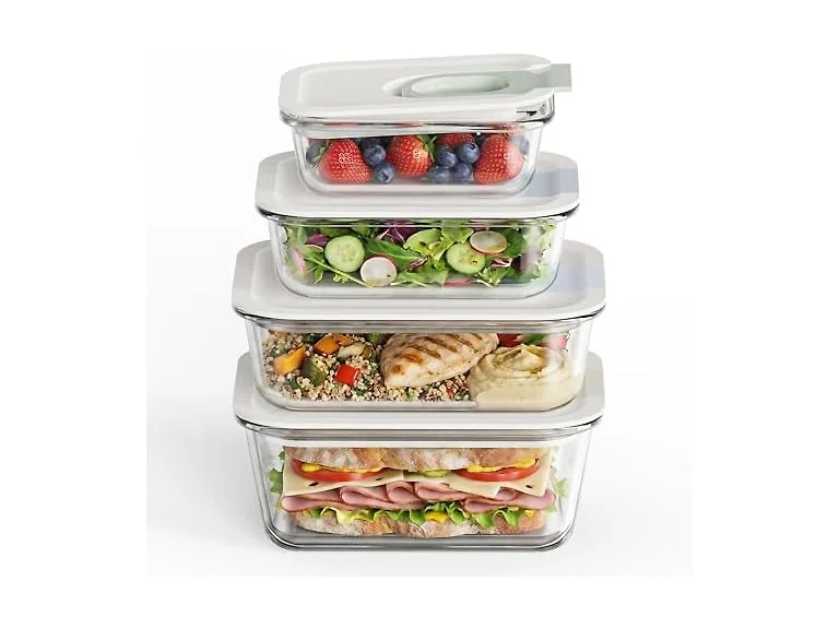 4 Pack 129 oz Glass Meal Prep Containers