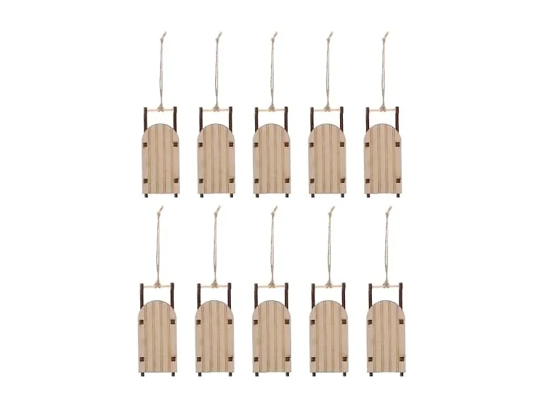 VOSAREA 10PCS Christmas Sled Ornament Miniature