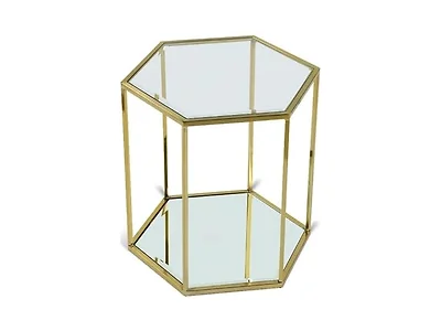 Sei Gold Glass & Steel End/Side Table