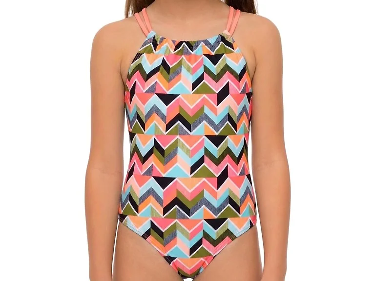 Kanu Surf Girls' Sport Halter One Piece Swimsuit