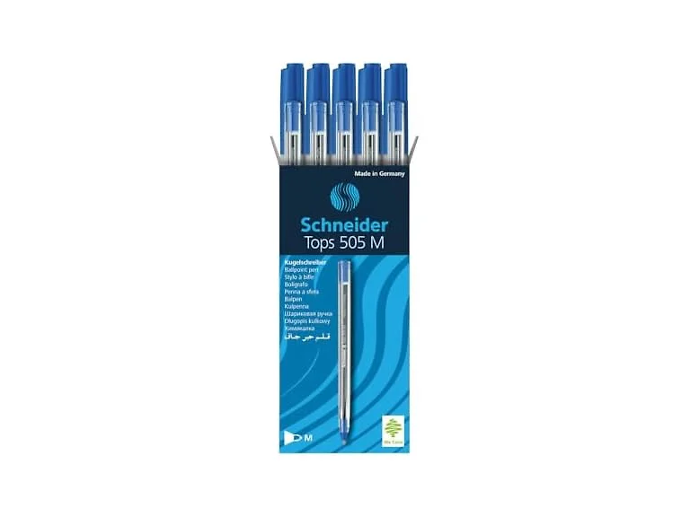 Schneider Tops 505 M (Medium) Ballpoint Pen, Blue