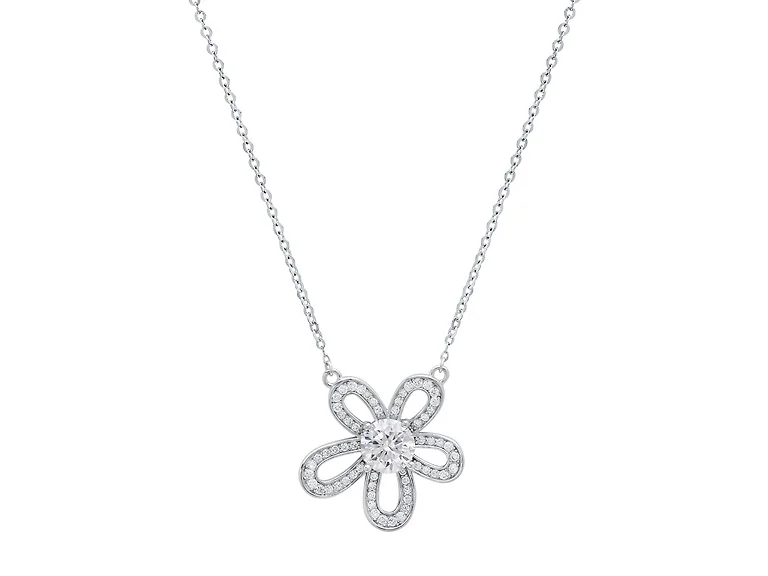 Moissanite Diamond Flower Necklace