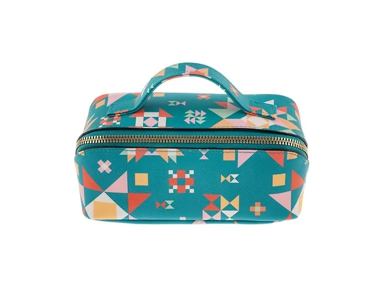 Karma Small Zip Cosmetic Bag Quilt Blocks