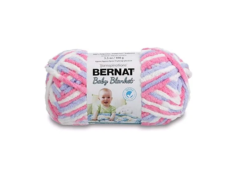 Bernat Baby Blanket Yarn for Crocheting Soft, Pink Blue