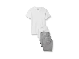 Amazon Essentials Men's Slim Fit V-Neck Undershirt, Breathable Cotton, Pack of 6, Medium Grey Heather/White, Small