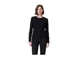 DEE OCLEPPO DO Womens Fiona Rib Stitch Long Sleeve Pullover Sweater Standard Black