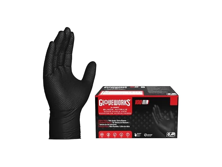 GLOVEWORKS Nitrile Gloves 6 Mil 100ct Medium