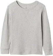 GAP Boys' Long Sleeve Thermal Crewneck, Bc15 Lt Grey Heather, 12-18 Months