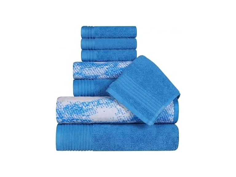 Superior Cotton Marble Jacquard Rope Border Towel Set