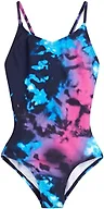 Kanu Surf Girls Beach Sport UPF 50+ 1-Piece Swimsuit, Hurricane Black/Pink, 7