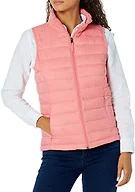 Amazon Essentials Women's Lightweight Water-Resistant Packable Puffer Vest, Pink, Large