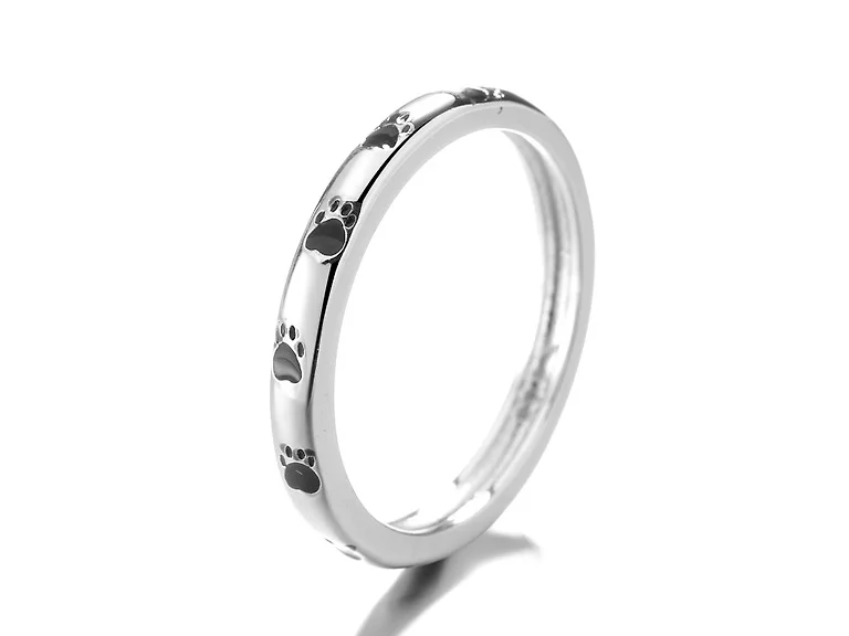 Sterling Silver Paw Print Eternity Band
