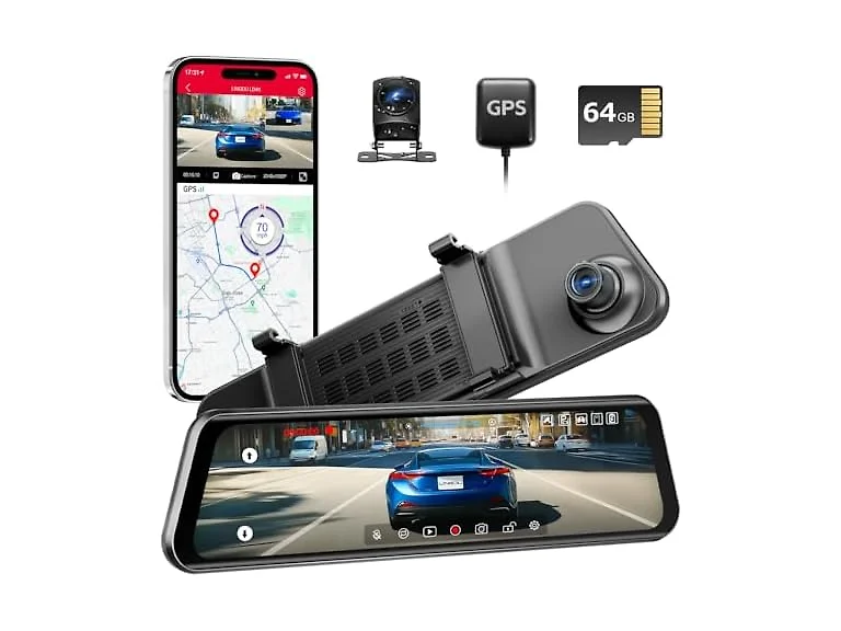 LINGDU 12" 4K Mirror Dash Cam