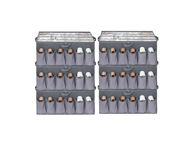 STORAGEIDEAS Extra Large Fabric Shoe Organizer Grey, 6 Pack