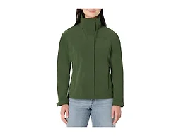 Amazon Essentials Women's Regular-Fit Packable Lightweight Waterproof Rain Jacket, Dark Green, X-Small
