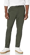 Amazon Essentials Men's Slim-Fit Wrinkle-Resistant Flat-Front Stretch Chino Pant, Dark Olive, 31W x 28L