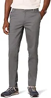 Amazon Essentials Men's Slim-Fit Wrinkle-Resistant Flat-Front Stretch Chino Pant, Charcoal, 33W x 32L