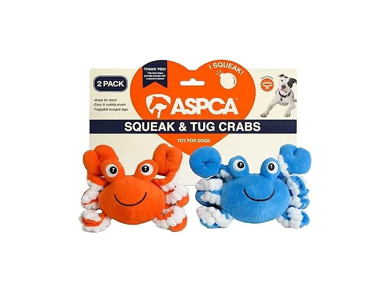 ASPCA 2 Pack Plush Dog Toy with Squeaker