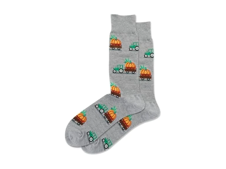 Hot Sox Men's Pumpkin Hayride Crew Socks