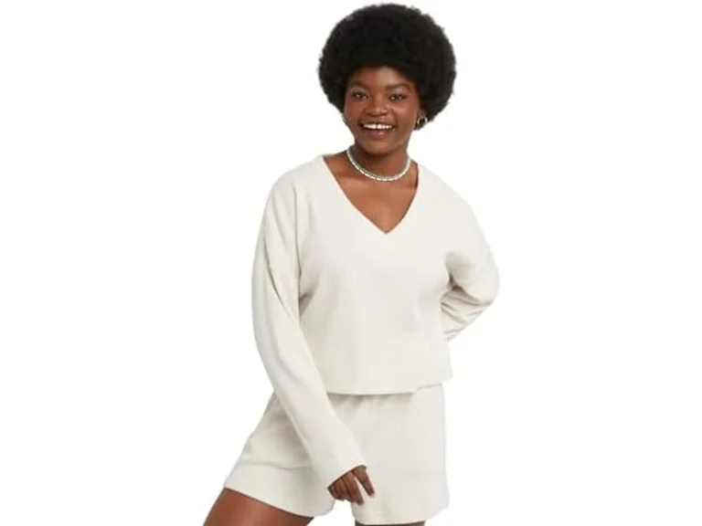 Hanes Women Originals Ottoman Crop Top