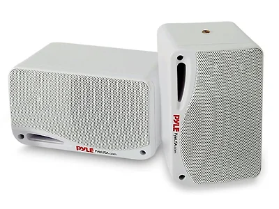 (NEW) (PAIR) Pyle 3.5 Inch Outdoor Waterproof Wireless Bluetooth Speakers