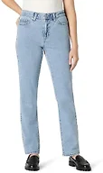Amazon Essentials Women's Medium Stretch Slim-Fit Mid-Rise Straight Leg Jeans, Iced Blue Light Wash, 2
