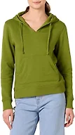 Amazon Essentials Women's Classic-Fit Long-Sleeve V-Neck Hooded Sweatshirt - Discontinued Colors, Green, X-Small
