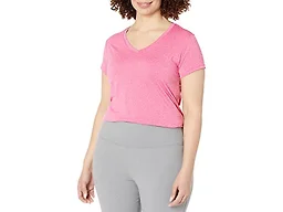 Hanes Women's Sport Performance V-Neck Tee, Amaranth Heather, Small