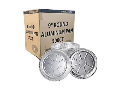 VeZee 9 Inch Round Aluminum Foil Pan Wit