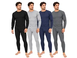 (4PC) Men's Waffle-Knit Thermal Sets 