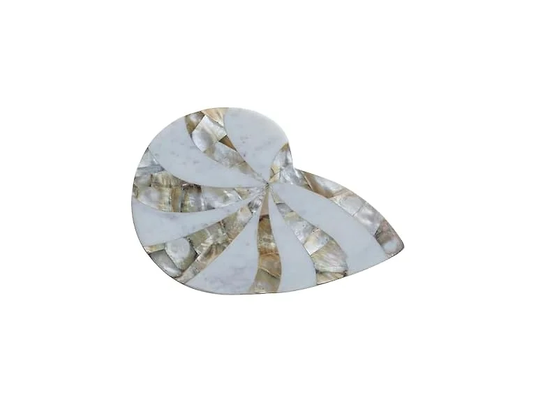 Creative Co-Op Marble Shell-Shaped Cheese Serving Board
