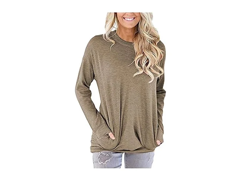 Akihoo Women (S) Pocket T Shirt Long Top Pullover