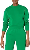 Amazon Essentials Women's Cropped Drop Shoulder Long Sleeve Sweatshirt (Available in Plus Size), Green, 4X