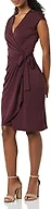 Amazon Essentials Women's Classic Cap Sleeve Wrap Dress with V Neck (Available in Plus Size), Burgundy, 4X