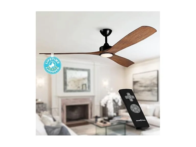 Parrot Uncle 60" Ceiling Fans with Light & Remote Walnut