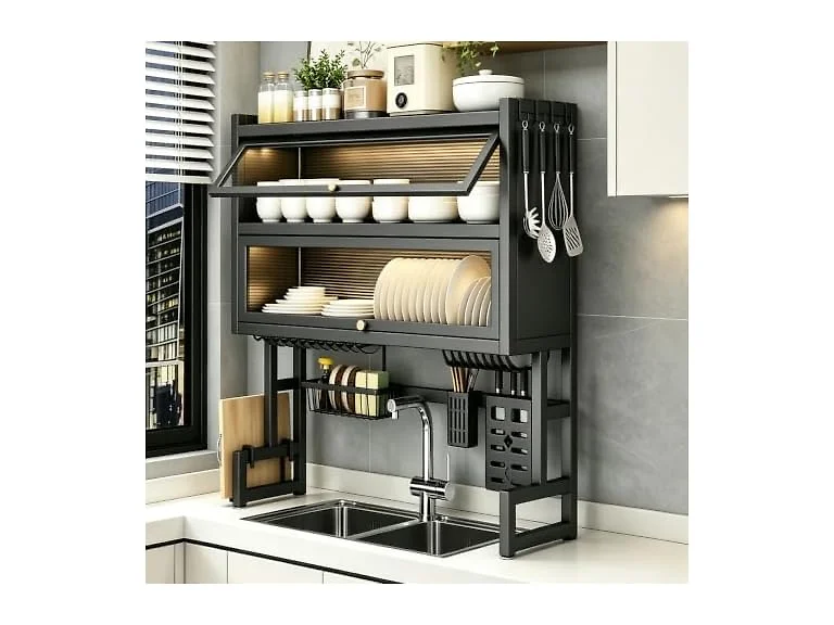 Black Over The Sink Dish Drying Rack 29.52"
